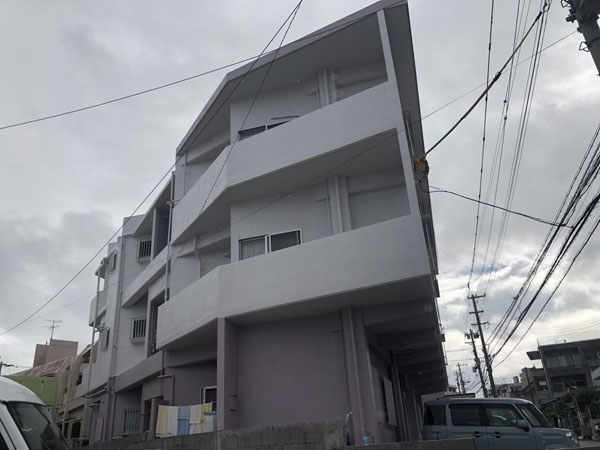 外壁塗装後の沖縄県浦添市Ｍアパート様