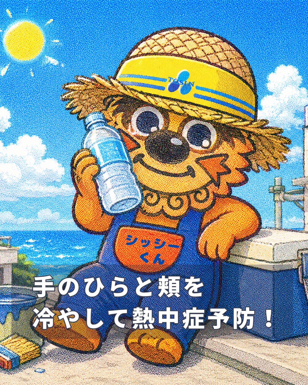 熱中症予防しているシッシー君